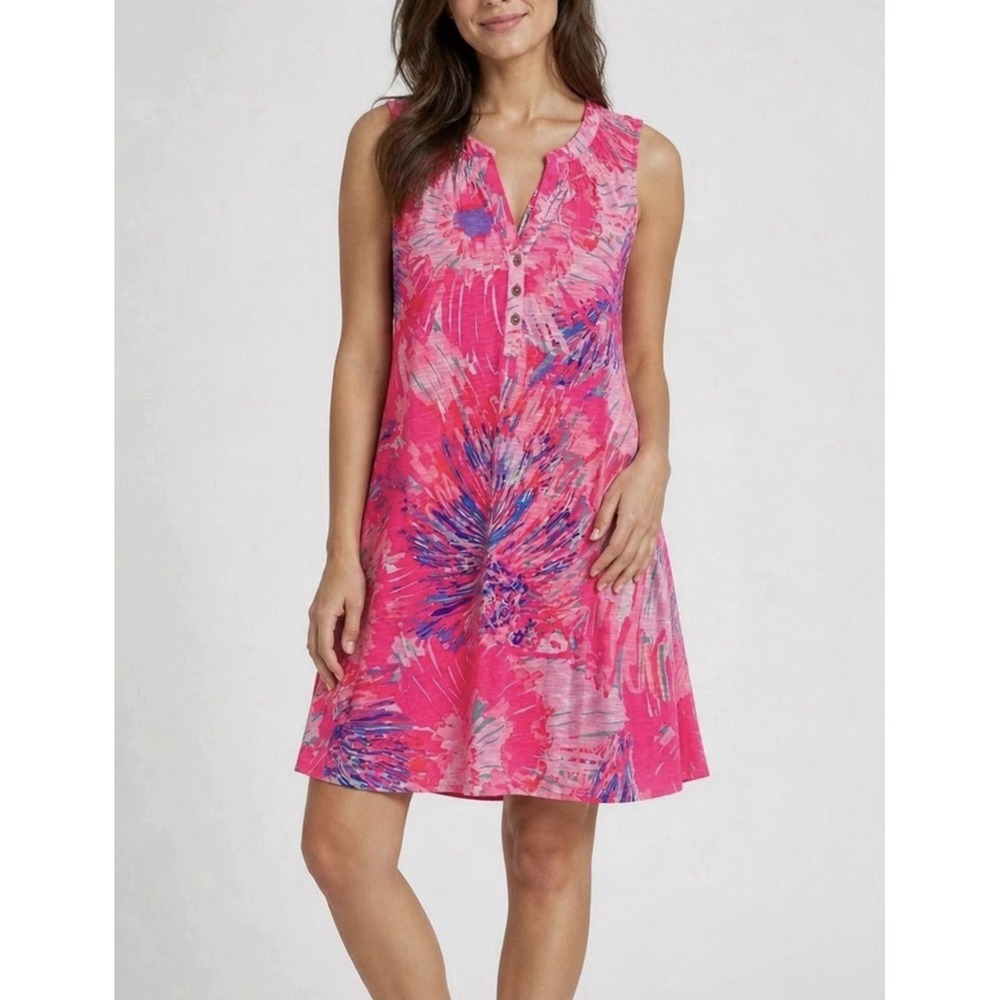 Lilly Pulitzer Essie Dress S Never Been Betta Pink Tropical Cotton Modal Shift